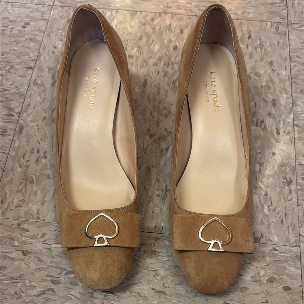 Kate Spade New York Diora Biscotti Suede Pump Block Heel